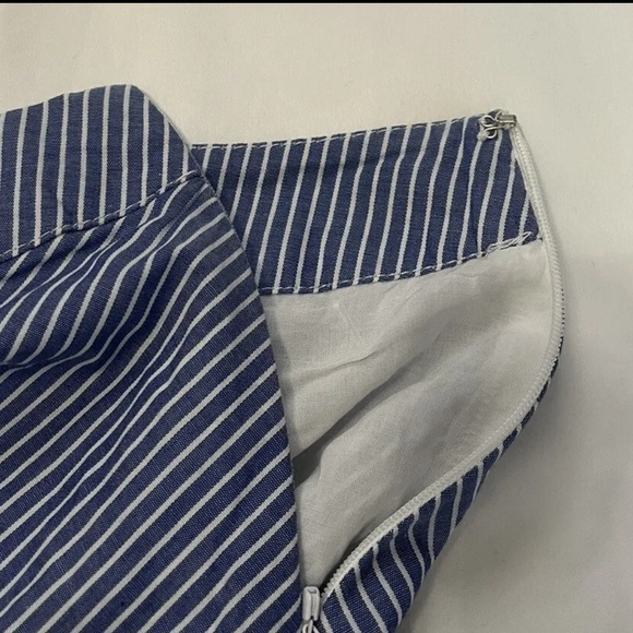 A New Day Skirt  Blue White Stripe Asymmetrical Ruffle Cotton High Waist… - Picture 9 of 11